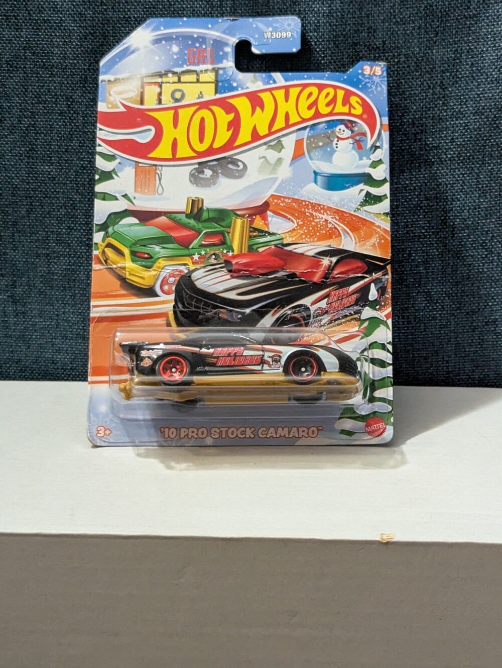 Hot Wheels 2010 Pro Stock Camaro Holiday Racers | Black Happy Holidays Car